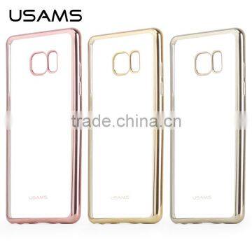 2016 Newest Original USAMS electroplate Plating TPU and ultra thin transparent Back Cover Case For Samsung Galaxy Note 7