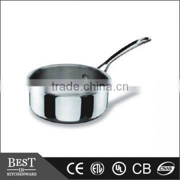 3-ply Saucepan with lid The three floor steel single handle short juice pot with cover