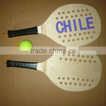 hot selling wooden beach tennis racket set for Chile market