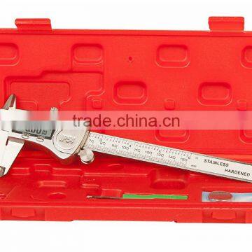 Digital Caliper, Water Resistant, Fractions, 6"/150mm, Durable Stainless Steel