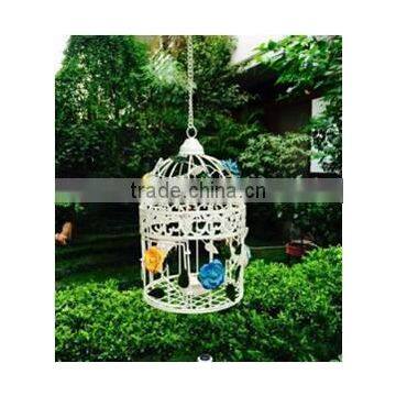 Cage T-Light Holder With Hanging Chain In Ivory