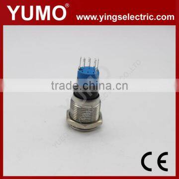 LA16JS 16mm Momentary/alternate Stanless Steel/brass Crust Material 3A/250VAC 5 Pin Metal Button Push Button Switch photo-4