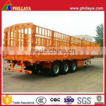 Tri Axle Frame Fence Suround Skete Semi Trailer Ethiopia Howo Cargo Trailer for Animals photo-2