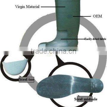 2015 HOT Rain Safety Work Shoes Boots,PVC Mining Safety Boots With Steel Toe photo-6