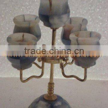 Hot Sale Popular ONYX CANDLE HOLDERS STANDS BRASS WORK