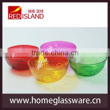 colored spray glass salad bowl fruit glass bowl decorative bowl