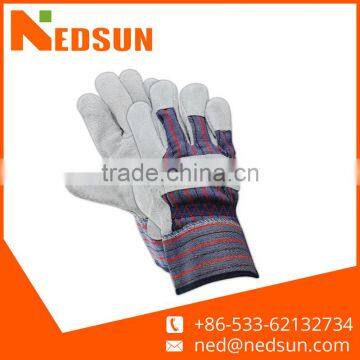 Customized regular working cow split leather safety gloves