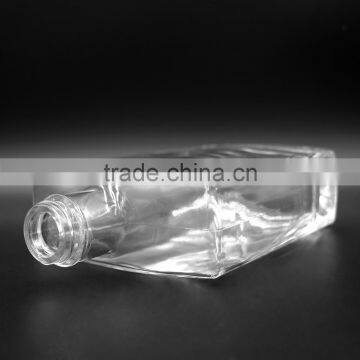 Small mini square empty wine glass bottle for vodka whisky