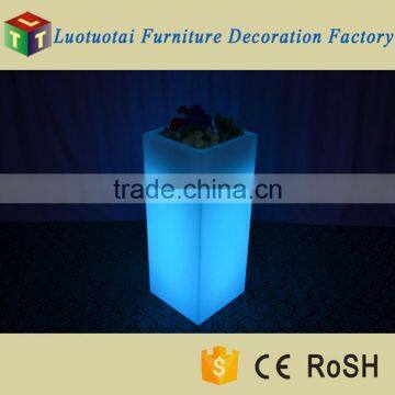 45*45*110cm Square Tall PE Plastic Outdoor LED Light up Flower Pot for Garden Decor photo-3