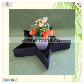 Ornament Art Work Home Decor Black Color Wooden Star photo-4