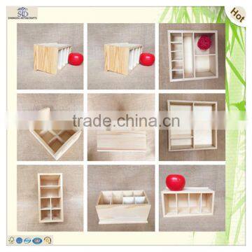 Decorative Compartments Laser Cutting Table Storage Wooden Box photo-6