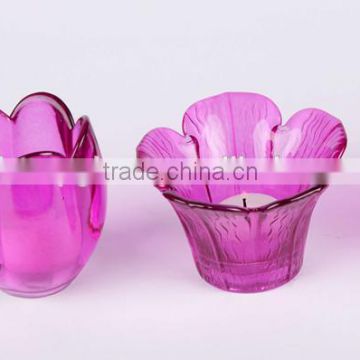 decorative glass candle holder with flower shape