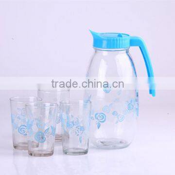 glass pitcher with decal