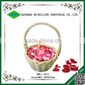 Cheap Wicker Decorate Flower Girl Basket Wedding photo-2
