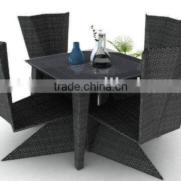 pe rattan table and chair/rattan dining set(hot sale)