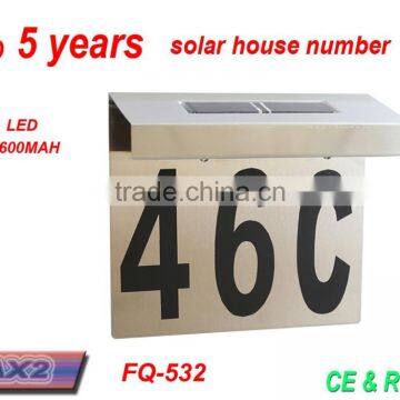 Stainless steel solar led address light,house number plate