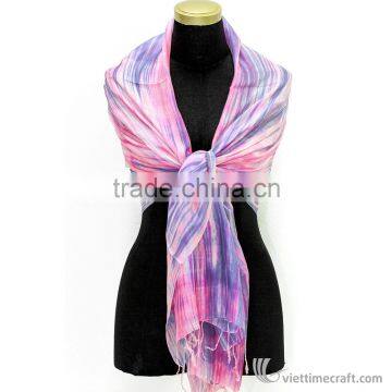 Dyed Silk Scarf, Multi-color, 100% Handicraft in Vietnam photo-5