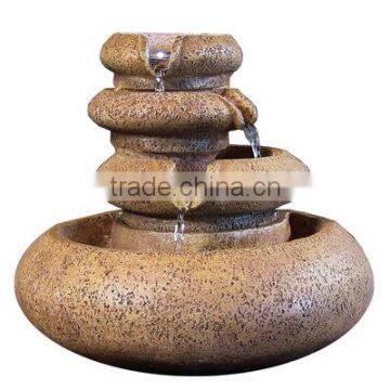 Three Tier Flowing Tabletop Water Fountain With LED Lights