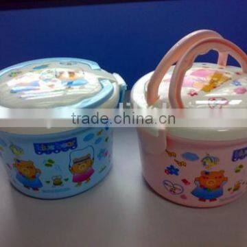 Plastic round dual portable lunch boxes/Insulation boxes