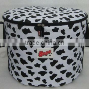 Printed Barrel Cooler Bag Heavy Duty Insulated Ice Bag Round Lunch Bag