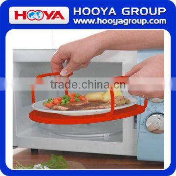 New Useful 4 in 1 Microwave Support Microwave Folding Tray Holder Round Plate Double Mat Layer photo-5
