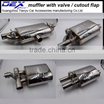 racing performance muffler with exhaust valve in exhaust system