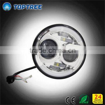 IP68 Dot Certicate Upgrade 7 Inch DEFENDER LED Head Lights 80w With Angel Eye Running Light Function photo-4