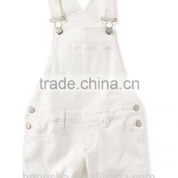 Little Girls Cute White Denim Shortalls Child Jumpsuit HSS8012