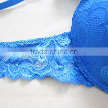 Women Elegant Blue Lace Push up Bra for Panama Market photo-5