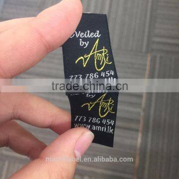 2017 High Quality Gold Metal Thread Silver Metal Thread Garmnets Woven Labels