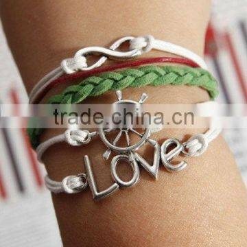 New Design Hot High Grade Jewelry Letters Leather Bracelet for Women photo-4