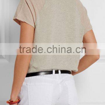 New Design v Neck Two Tone Raglan T-shirt Oem photo-2