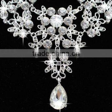 Zm33254a Beautiful Women Drop Earrings Simple Bridal Necklace Jewelry Set photo-4