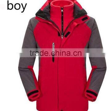2017 Custom printing outdoor sports clothing waterproof 3-in-1winter jackets