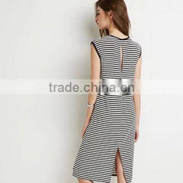 2016 Summer Cool Series Stripe Fit Slim Jersey Women Tank Dress In Stripe photo-2