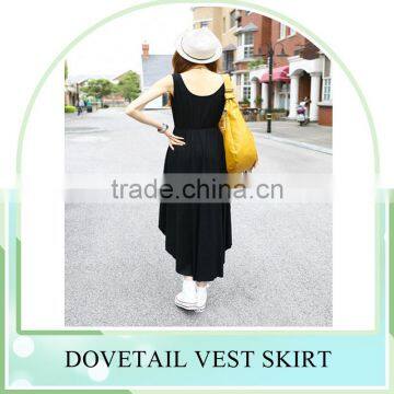 2016 Summer Fashion Round Collar Clothing ,sleeveless Irregular Dresses Skirt, Dovetail Vest Design Dress Skirt photo-6