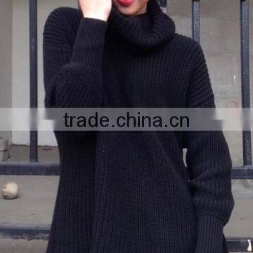 Runwaylover New Fashion 2017 Ladies Turtleneck Loose Knitted Sweaters photo-5