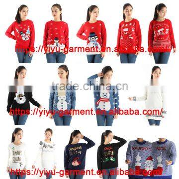 Custom Winter Casual Ladies Merry Jacquard Knitted Pattern Sweater for Christmas photo-5