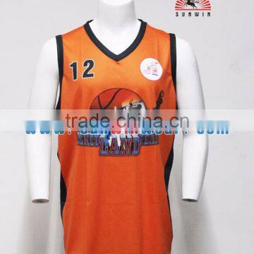 2016 Best Sublimation 100% Polyester Basketball Jersey Custom Logo Design Latest Basketball Jersey photo-3