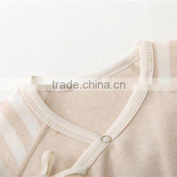 Wholesale 100% Organic Striped Baby Bodysuit Baby Jumpsuit Striped High Quality Baby Rompers photo-3