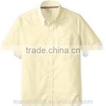 Boys' Short Sleeve Oxford Dress Shirt Decorate Inner Collar photo-3