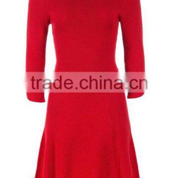 OEM Custom Latest Formal Design Wool Knitting Pattern Sweater Dress for Women photo-6
