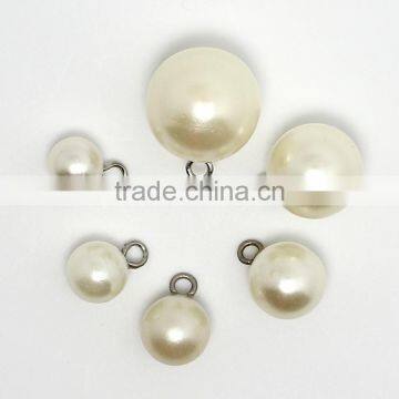 Wholesale Cheap 8mm-18mm White Clothing Plastic Rhinestone Fashion Pearl Button For Sweater