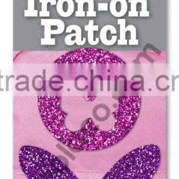 mini Glitter Iron on PU patches heat press patches for clothing