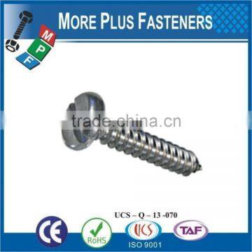 Made In Taiwan DIN 7971 C ISO 1481 450 HV Standard Slotted Pan Head Tapping Screw with Cone End Type C