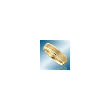 6mm Width Gold Plated Step & Brushed Tungsten Ring