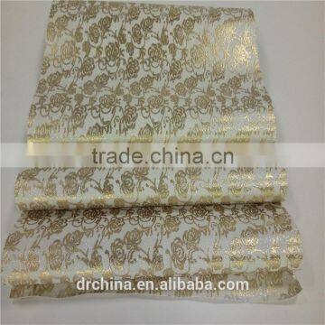 Fashion glitter wallpaper rolls 30x138cm one rolls printed flower wall paper gold printed chrysanthemum