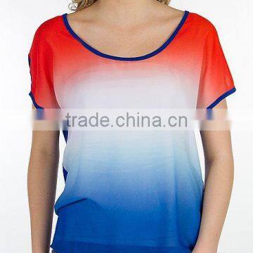 2014 tie dye t-shirts wholesale from india OEM short sleeve black white blue coral tie dye shirt