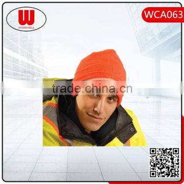 High quality hi vis reflective knitted orange beanie