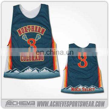 sublimation custom cheap wholesale reversible lacrosse pinnies/lacrosse uniform